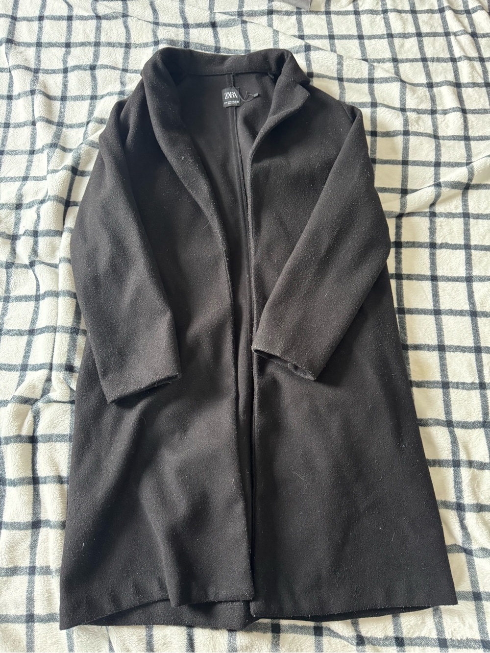 Zara Black Open-Front Coat